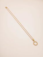 COLLAR + ARETE ARO ZIRCON RODIO MARTINA