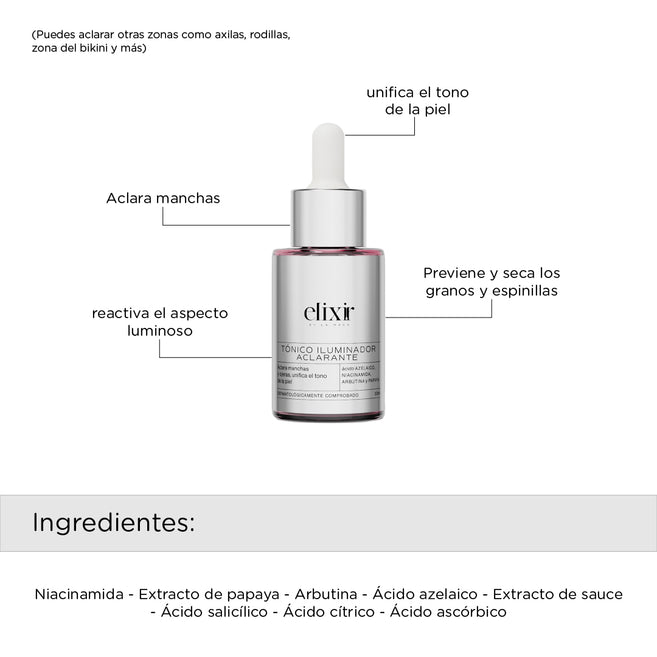 TÓNICO ILUMINADOR ACLARANTE 30ML ELIXIR
