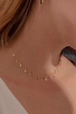 CHOKER ESTRELLAS+ARETES BAÑO DE ORO AVEMARÍA