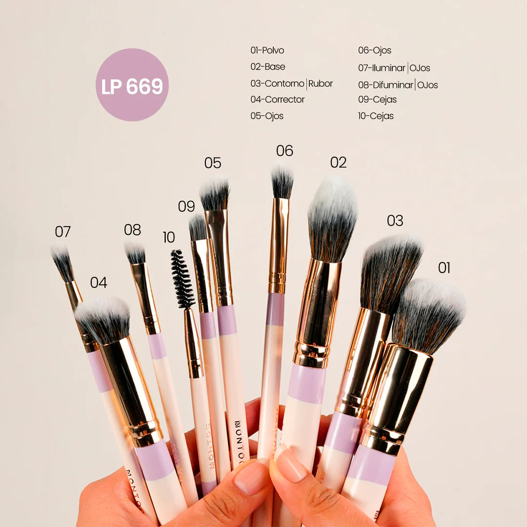 KIT DE BROCHAS FLUFFY X10 MONTOC