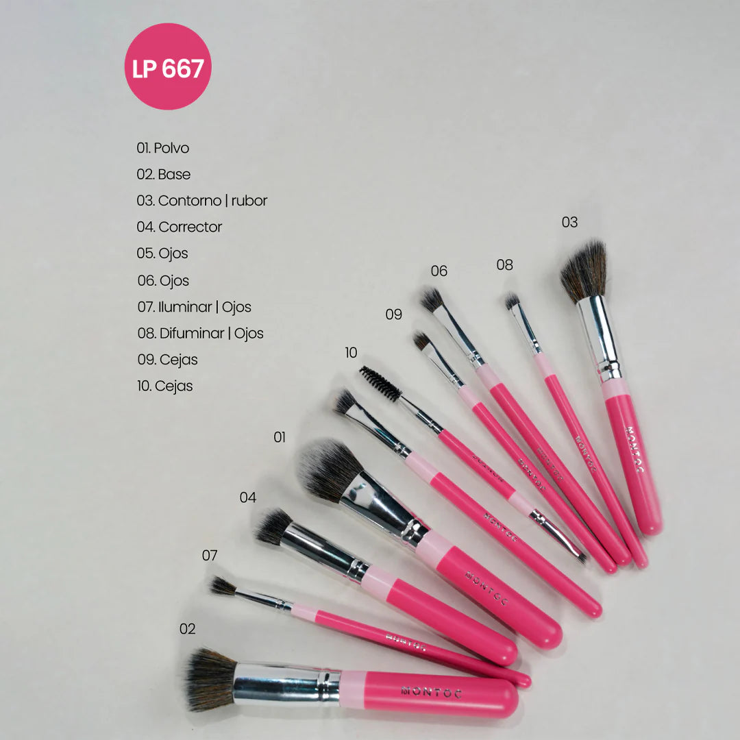 KIT DE BROCHAS FLUFFY X10 MONTOC