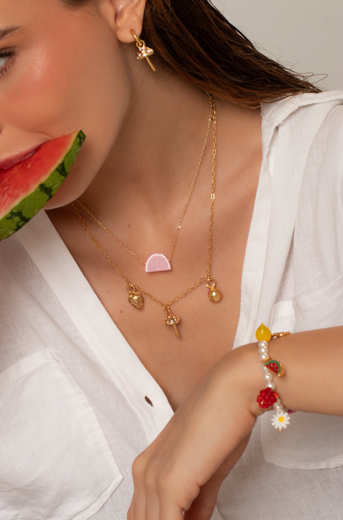 SET X2 COLLARES FRUTAS + ARETES AVEMARÍA