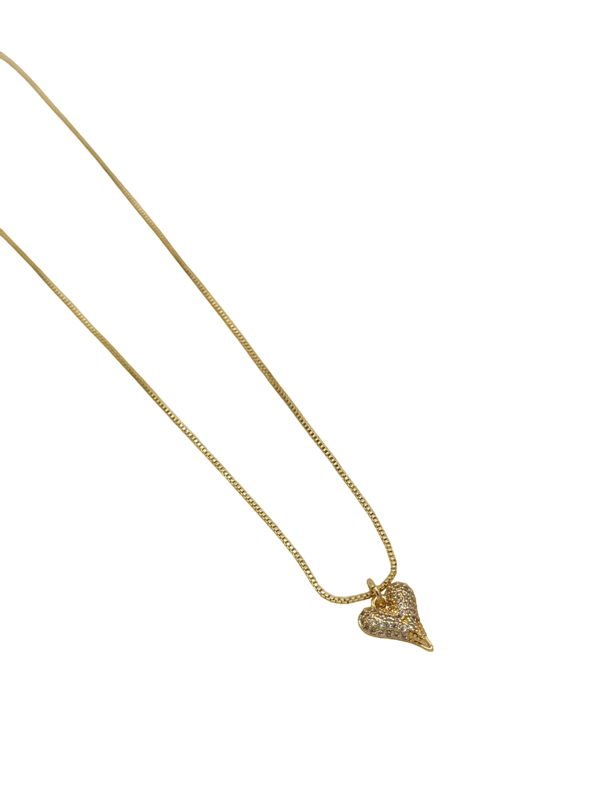 CADENA CORAZÓN ZIRCÓN 44CM RODIO MARTINA DORADO
