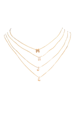 CADENA LETRA DORADA BRILLANTE 44CM RODIO MARTINA