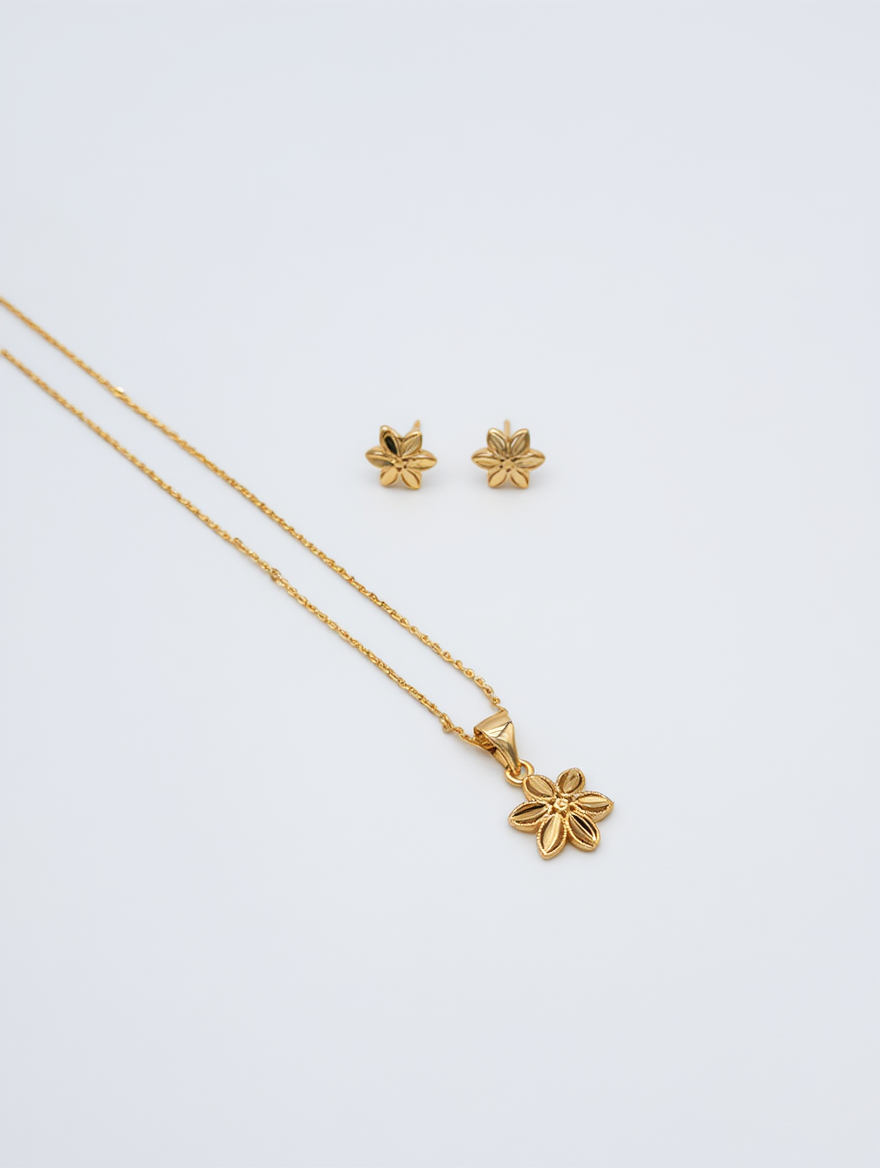 COLLAR + ARETE MARGARITA RODIO MARTINA