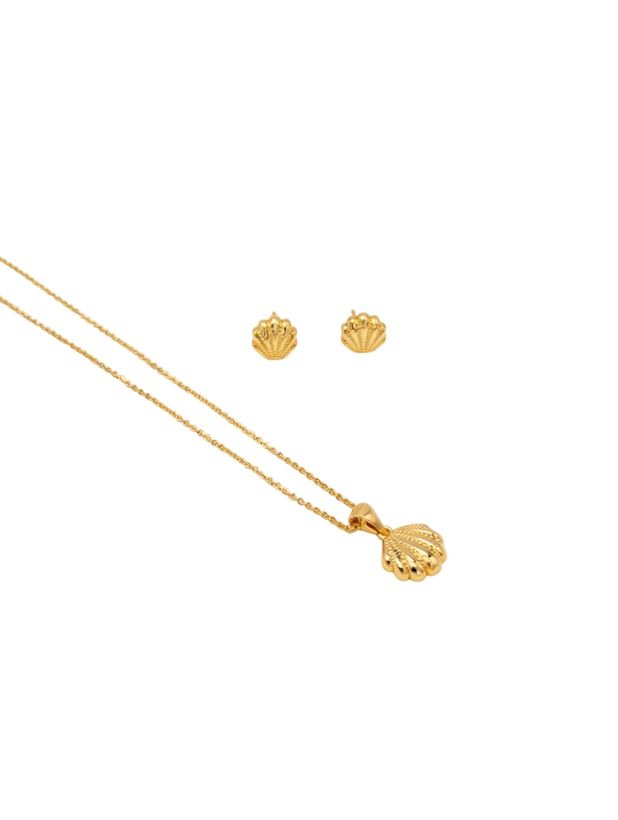 COLLAR + ARETE CONCHA RODIO MARTINA