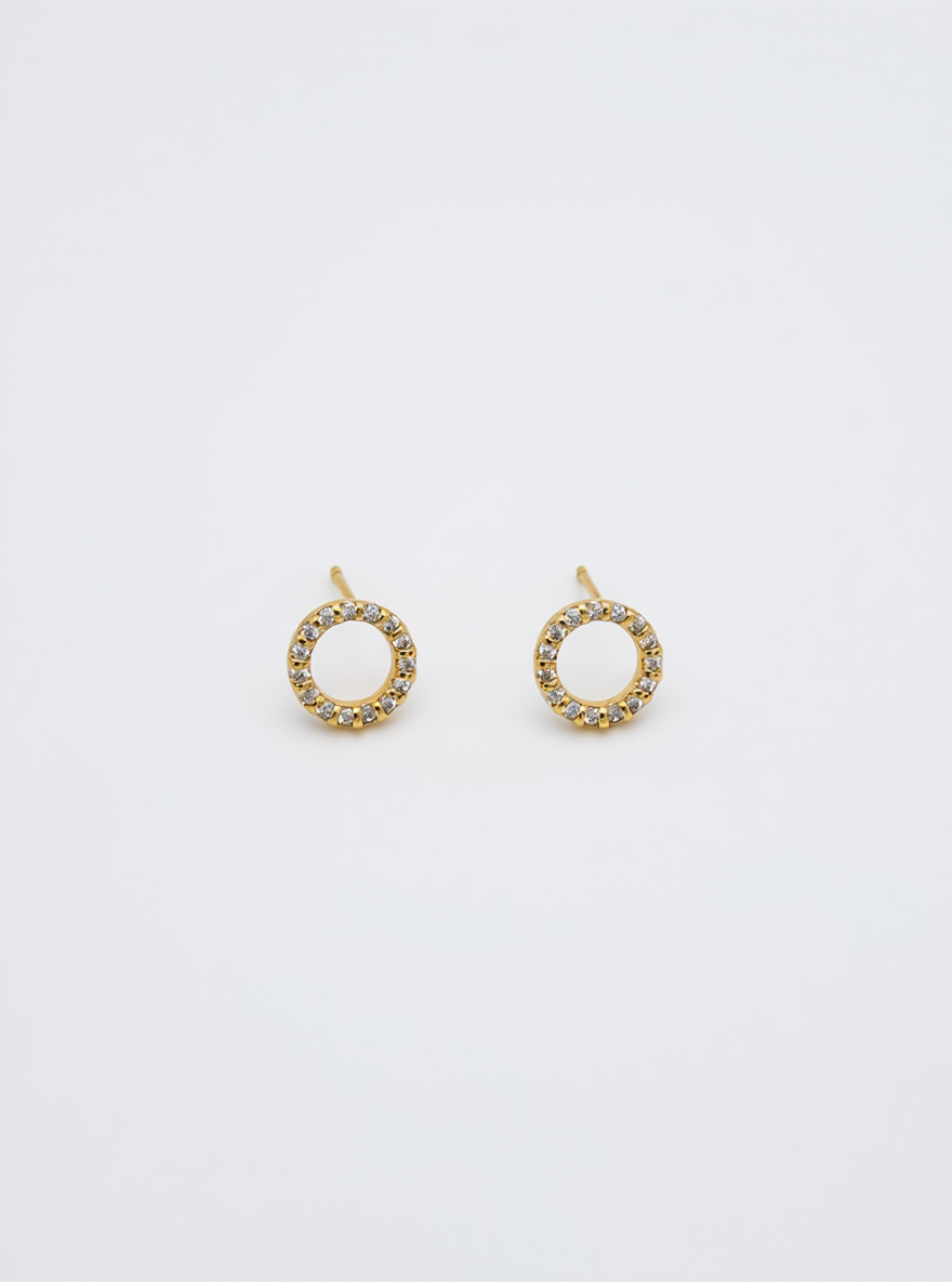COLLAR + ARETE ARO ZIRCON RODIO MARTINA