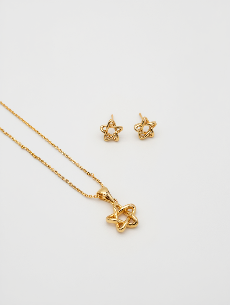 COLLAR + ARETE ESTRELLA RODIO MARTINA