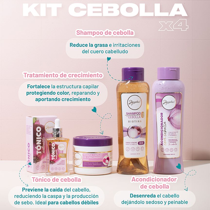 KIT X4 DE CEBOLLA CRECIMIENTO Y ANTICAÍDA ANYELUZ