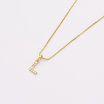 COLLAR LETRA MINI ZIRCON RODIO MARTINA