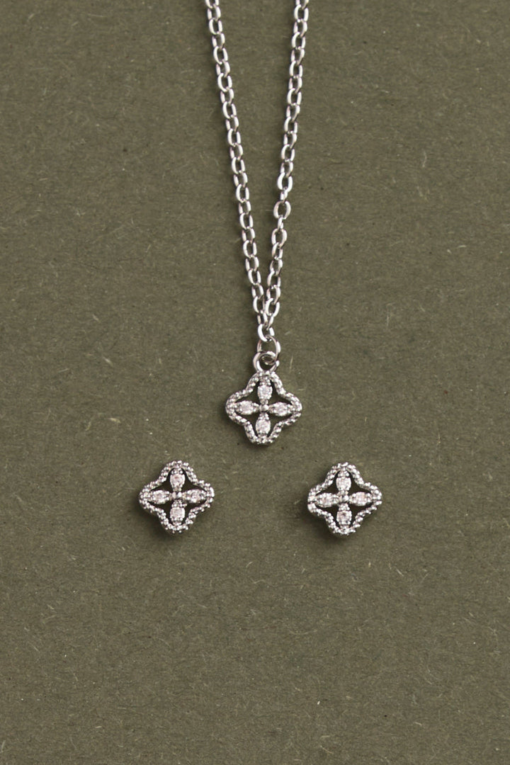 CADENA TRÉBOL 43CM RODIO MARTINA