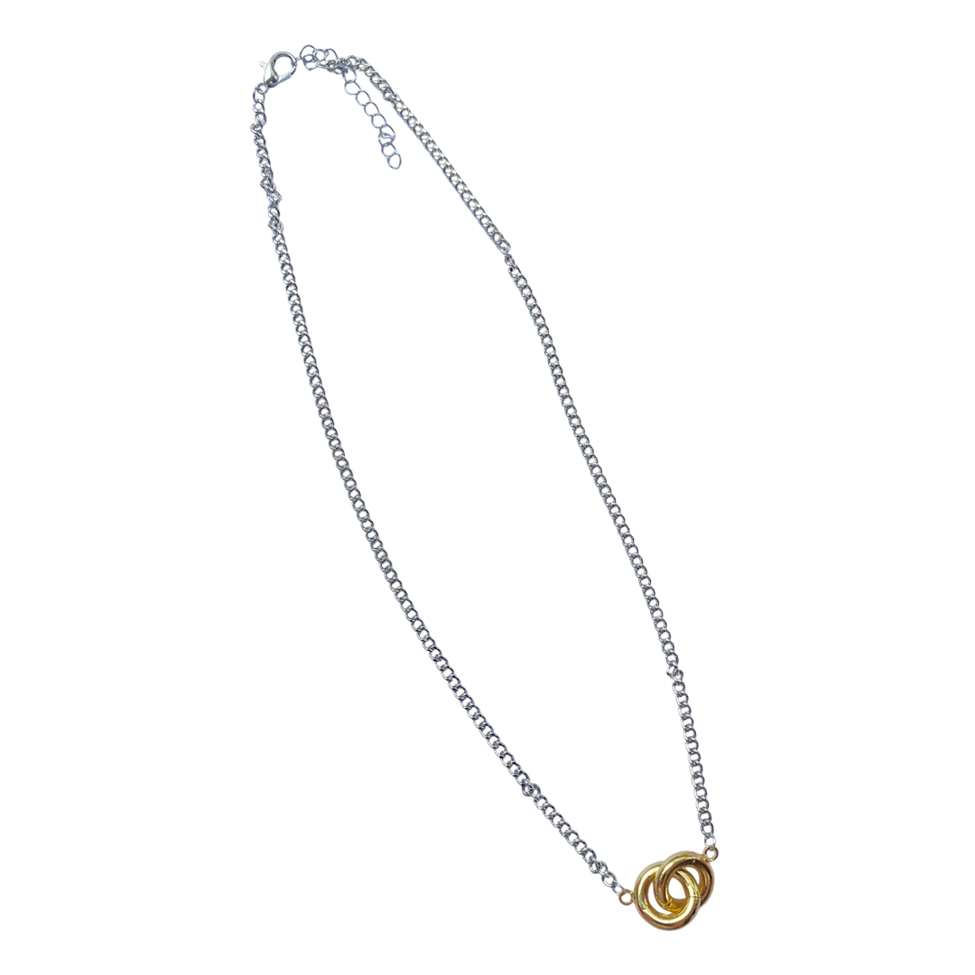 COLLAR DOBLE ARO 40CM BICOLOR MARTINA