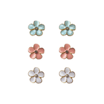 SET X3 ARETES DE FLOR RODIO MARTINA