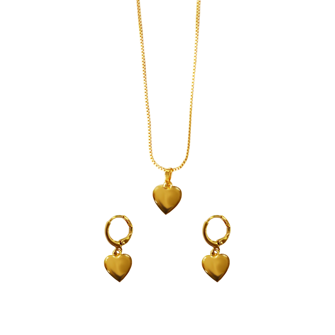 SET COLLAR DUO CORAZÓN LISO 42.CM MARTINA