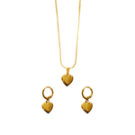 SET COLLAR DUO CORAZÓN LISO 42.CM MARTINA