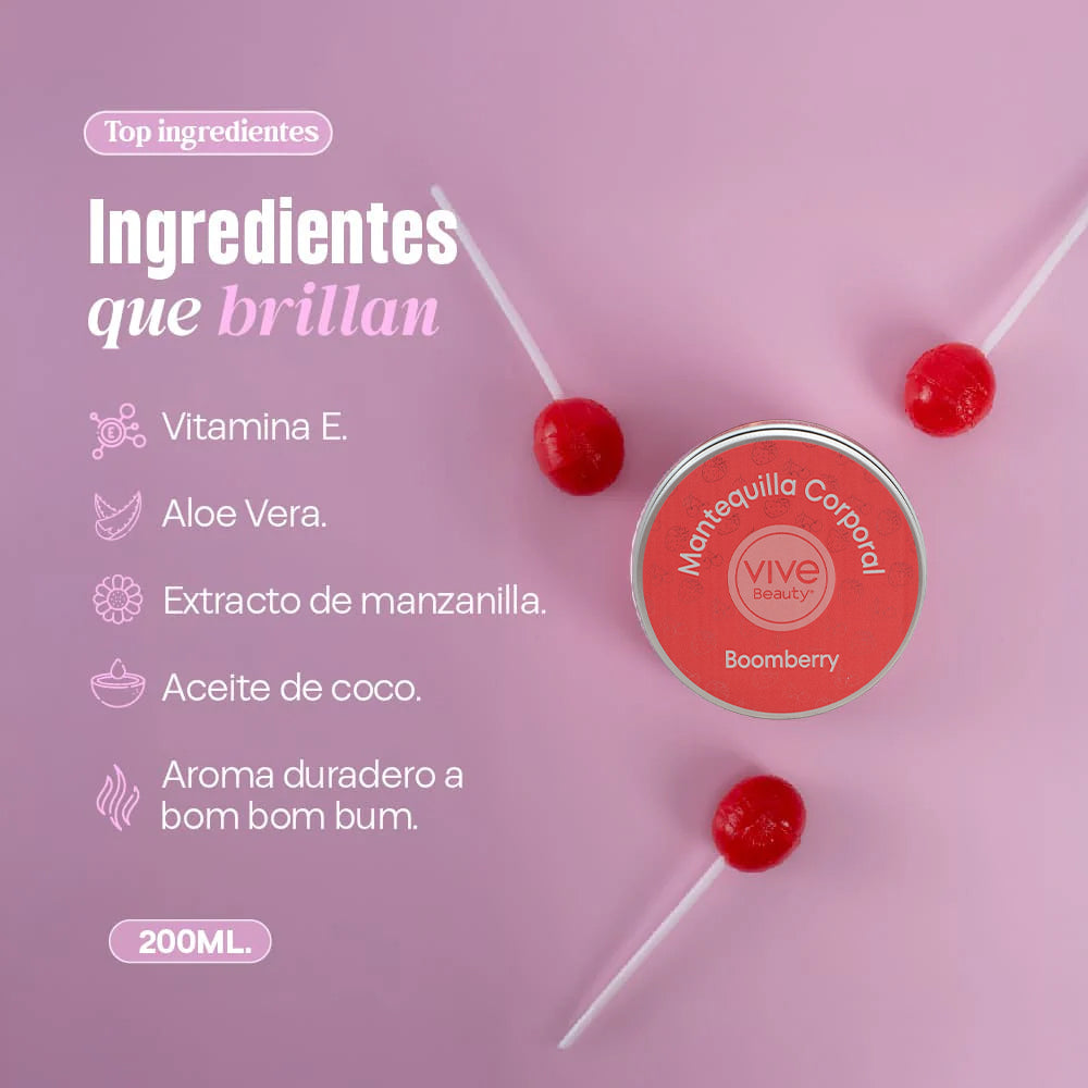 MANTEQUILLA CORPORAL BOOMBERRY 200ML VIVE BEAUTY