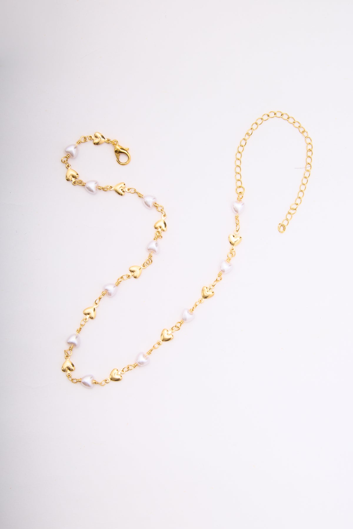 COLLAR CORAZON PERLA 30CM RODIO MARTINA