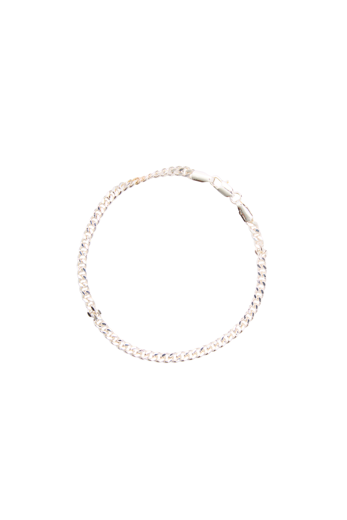PULSERA CUBANA GRUESA 17CM MARTINA PLATEADO
