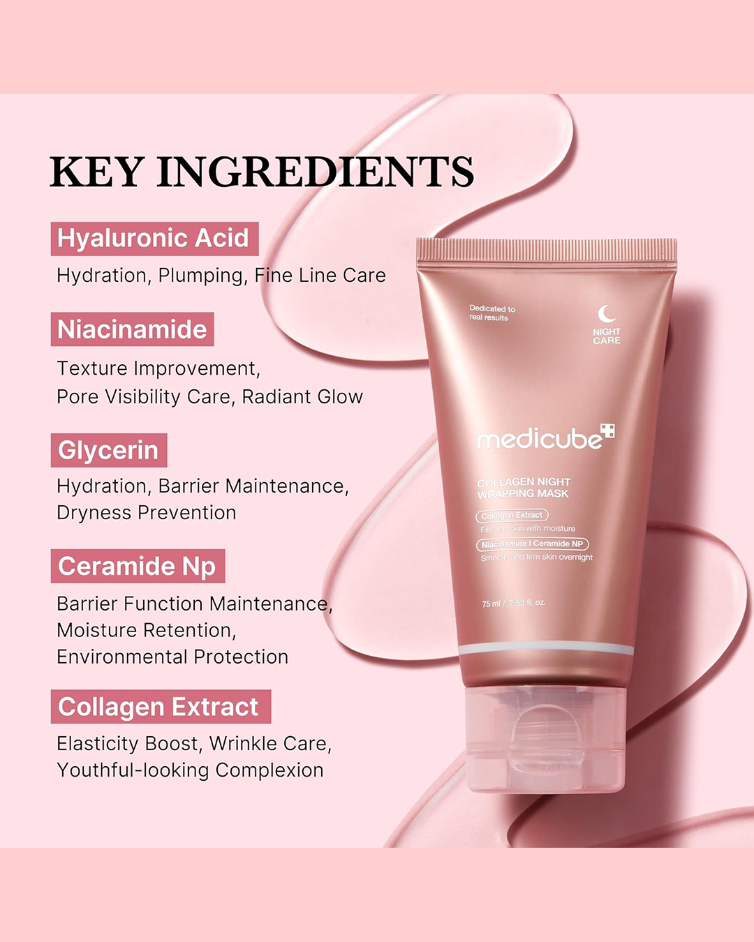 MASCARILLA MEDICUBE NOCTURNA ENVOLVENTE DE COLAGENO 75ML