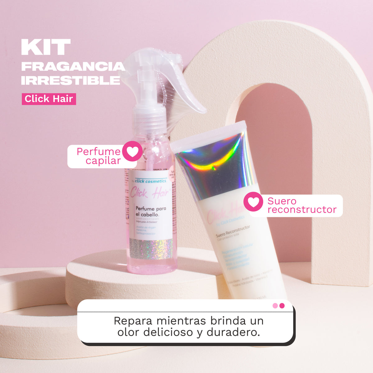 KIT X2 FRAGANCIA IRRESISTIBLE CLICK HAIR