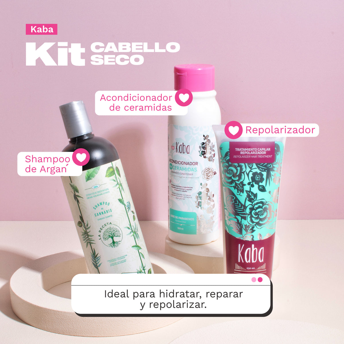 KIT X3 CABELLO SECO KABA + LA RECETA