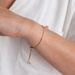 PULSERA DIJE EN CUARZO BAÑO DE ORO WISH