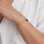 PULSERA DIJE EN CUARZO BAÑO DE ORO WISH