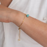 PULSERA DIJE EN CUARZO BAÑO DE ORO WISH