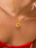 COLLAR DESTELLOS+ARETE BAÑO DE ORO AVEMARÍA