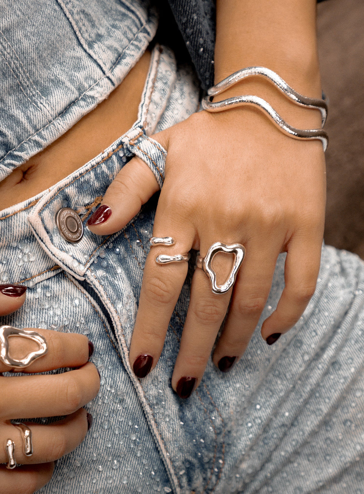 SET X 2 ANILLOS SILUETA AMORFA AVEMARIA