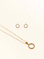 COLLAR + ARETE ARO ZIRCON RODIO MARTINA