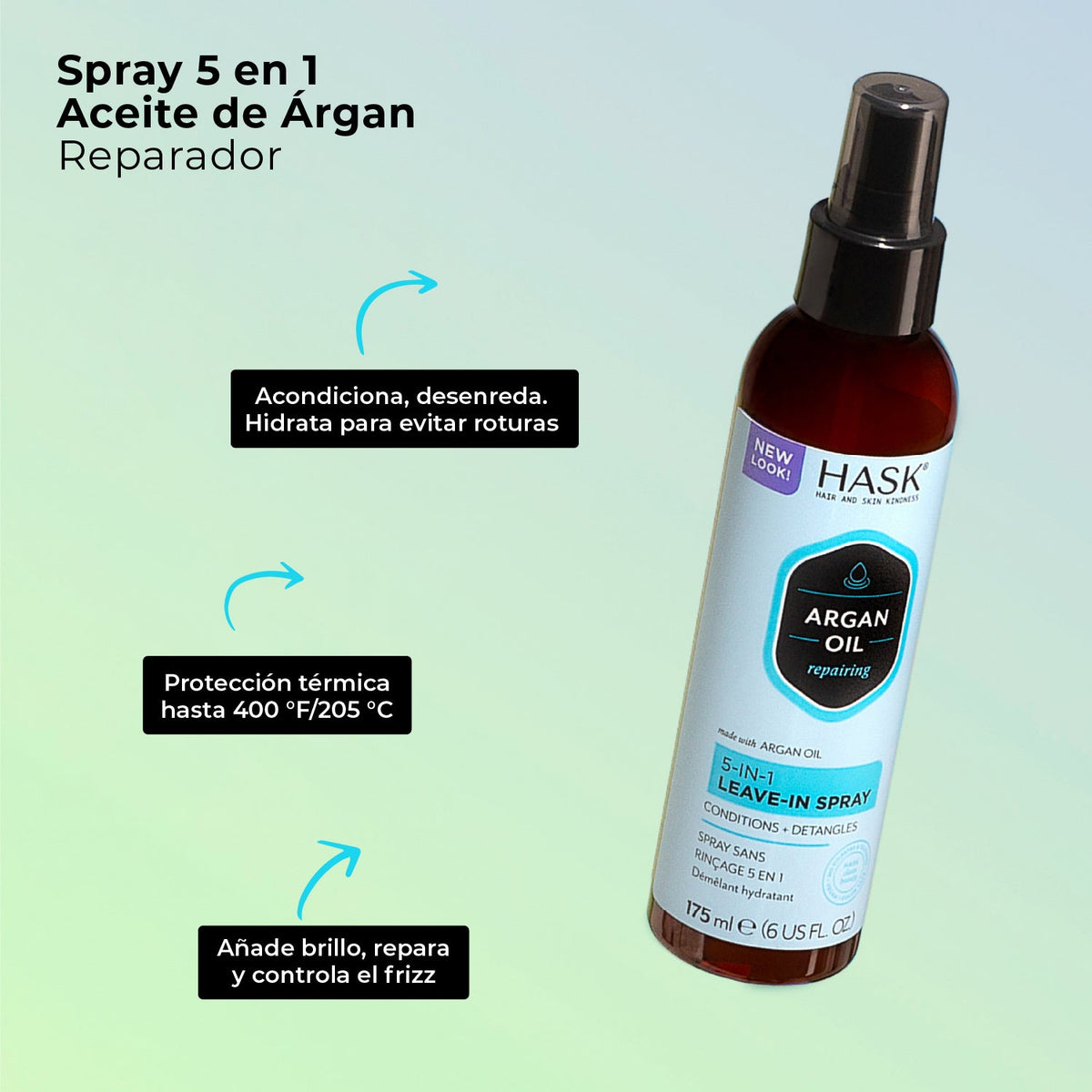 SPRAY SIN ENJUAG 5 EN 1 ARGAN OIL 175ML HASK