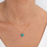 COLLAR DIJE EN CUARZO BAÑO DE ORO WISH