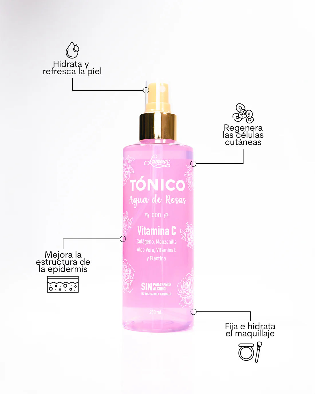 TÓNICO AGUA DE ROSAS LIMPIEZA PROFUNDA 250ML LAMOUR