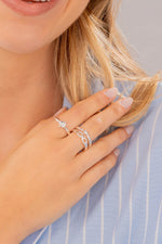 SET X3 ANILLOS INFINITO PLATA TALLA 8