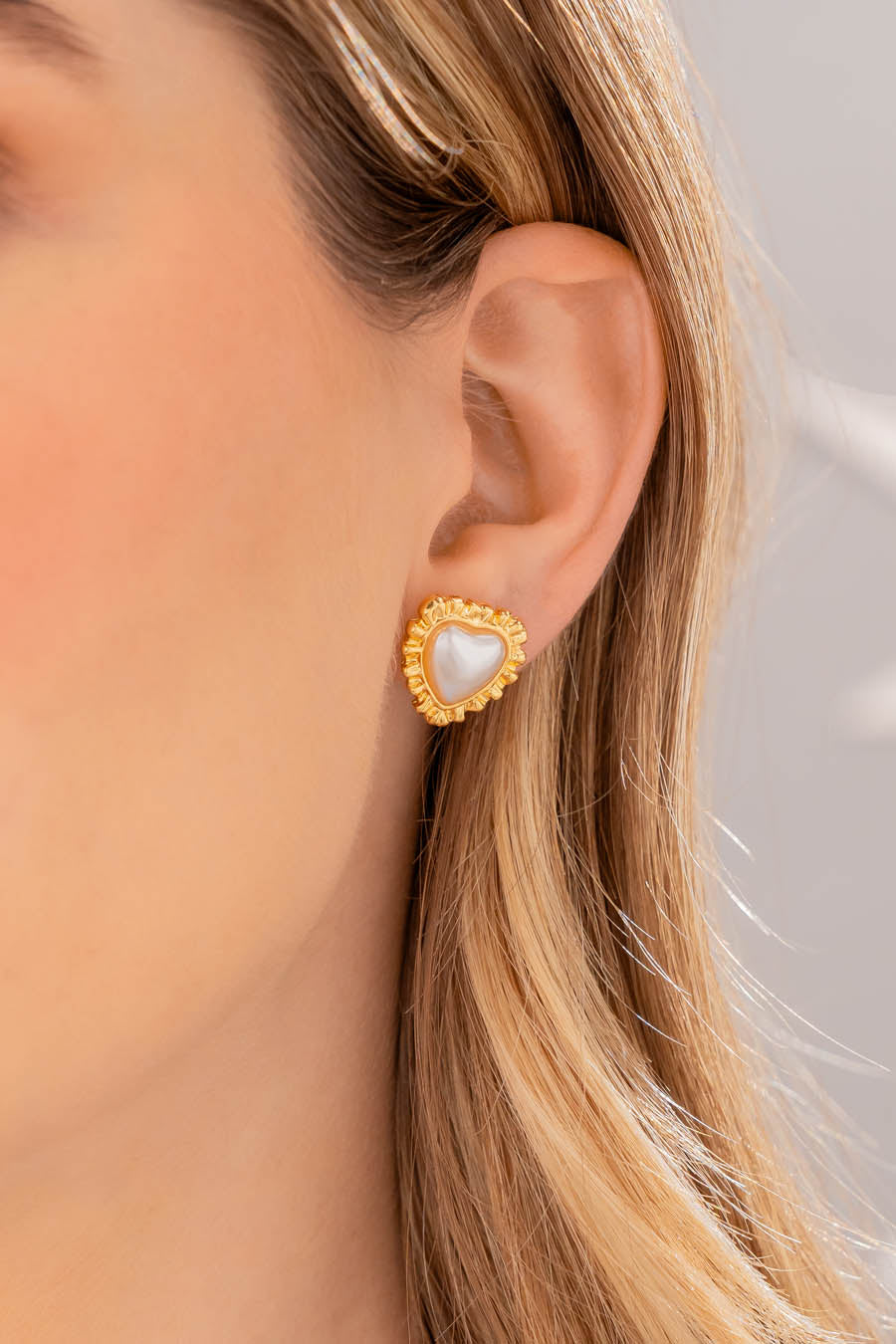 ARETES CORAZÓN PERLA BOLERO AVEMARIA