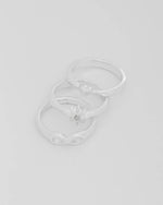 SET X3 ANILLOS INFINITO PLATA TALLA 8