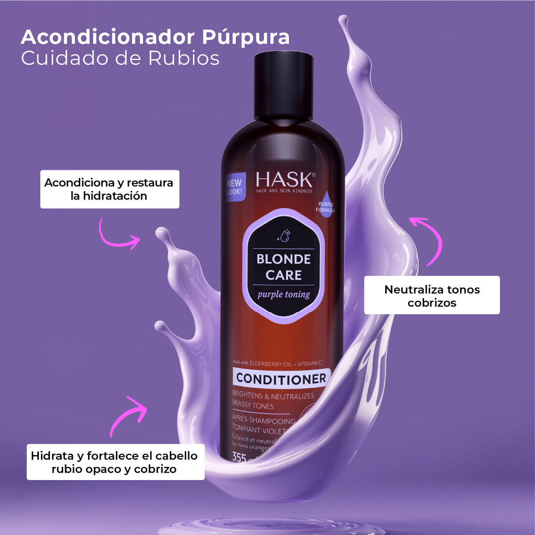 ACONDICIONADOR MATIFICANTE RUBIOS BLONDE CARE 355ML HASK