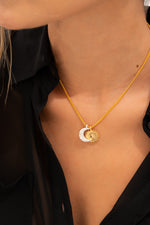 COLLAR SOL LUNA + ARETES GOLD AVEMARIA