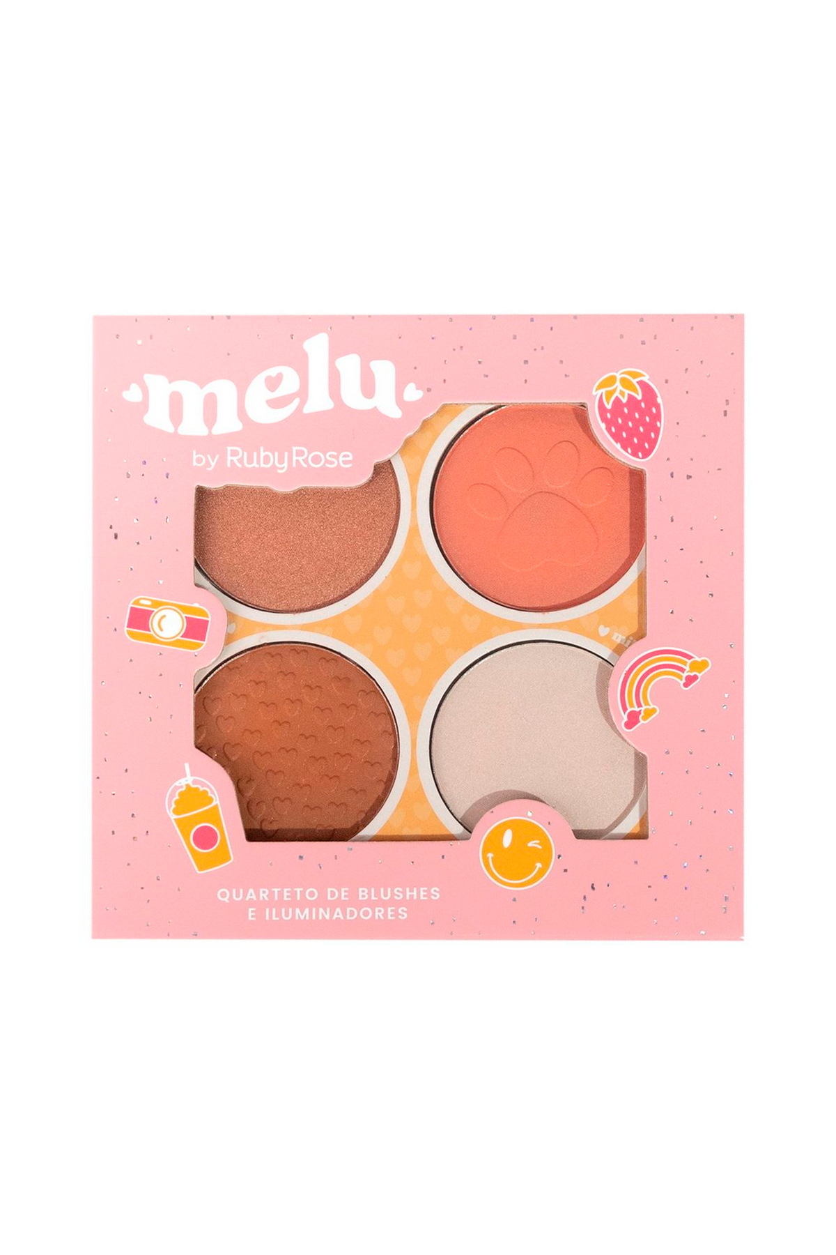 PALETA CUARTETO CONTORNO BLUSH E ILUMINADOR MELU