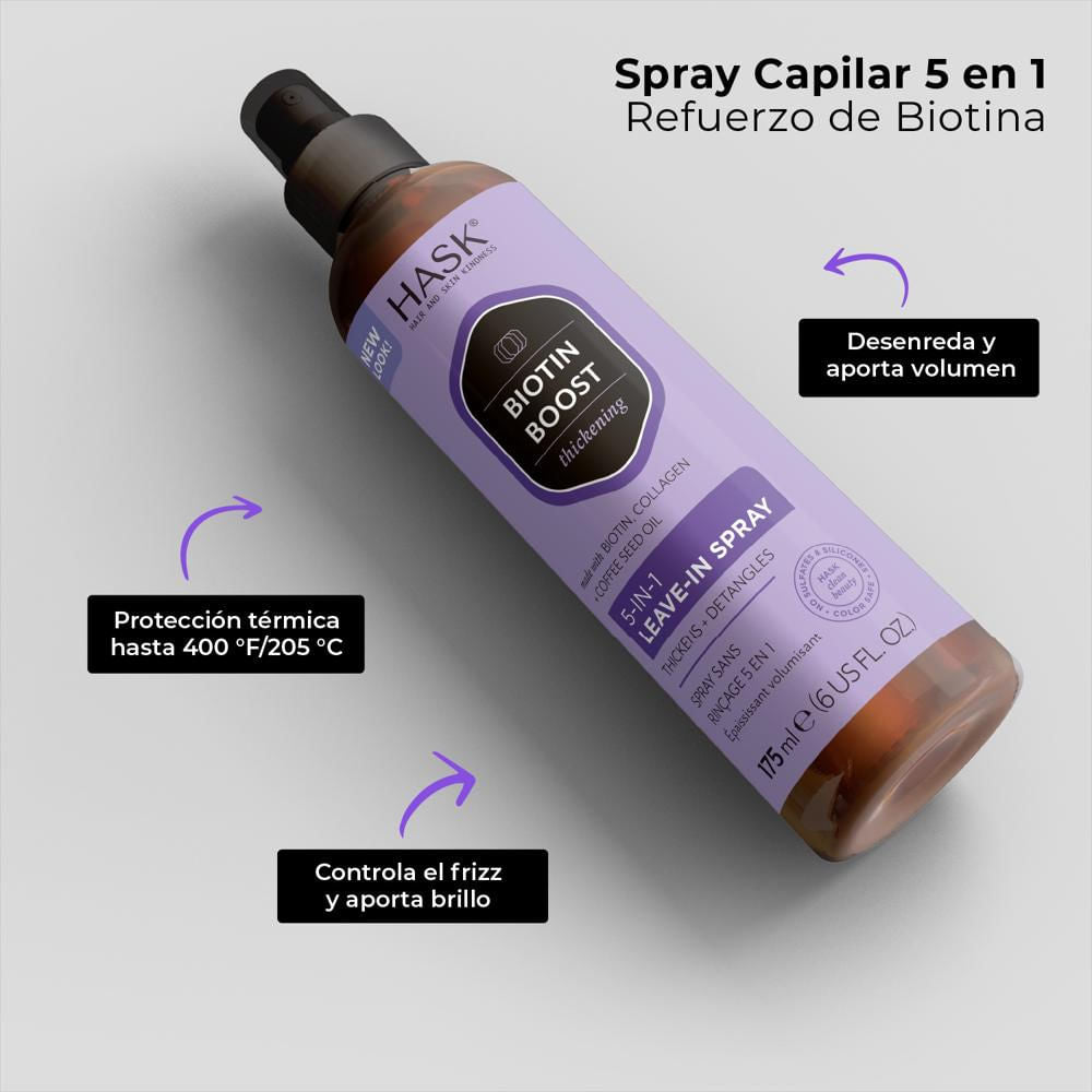 SPRAY SIN ENJUAG 5 EN 1 BIOTINA 175ML HASK