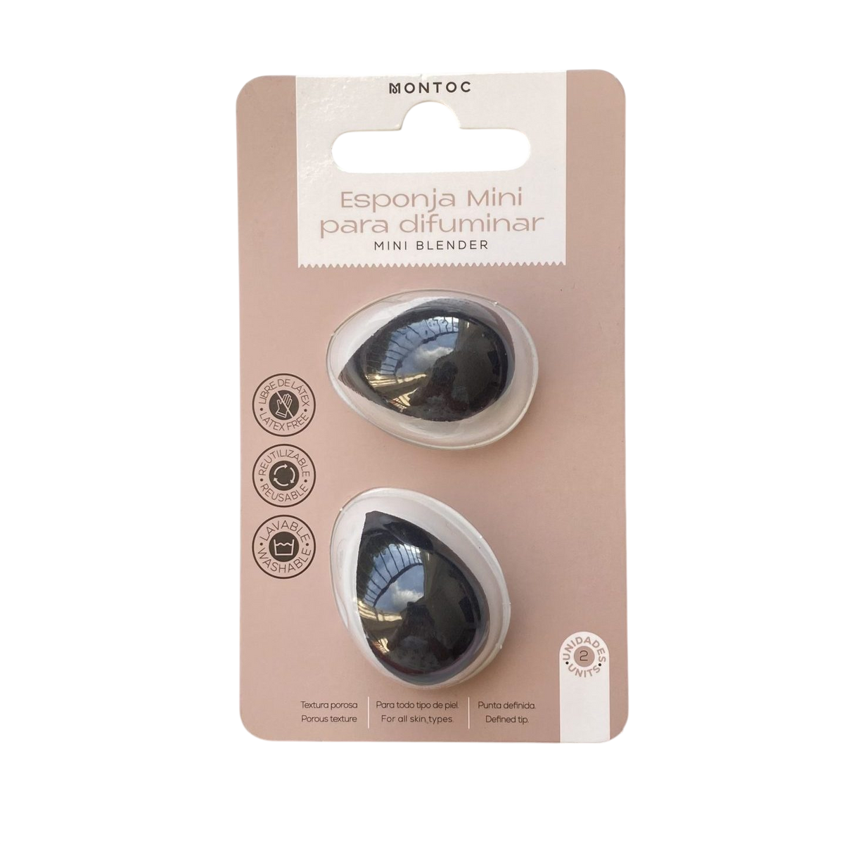 ESPONJA MAQUILLAJE MINI X2 MONTOC