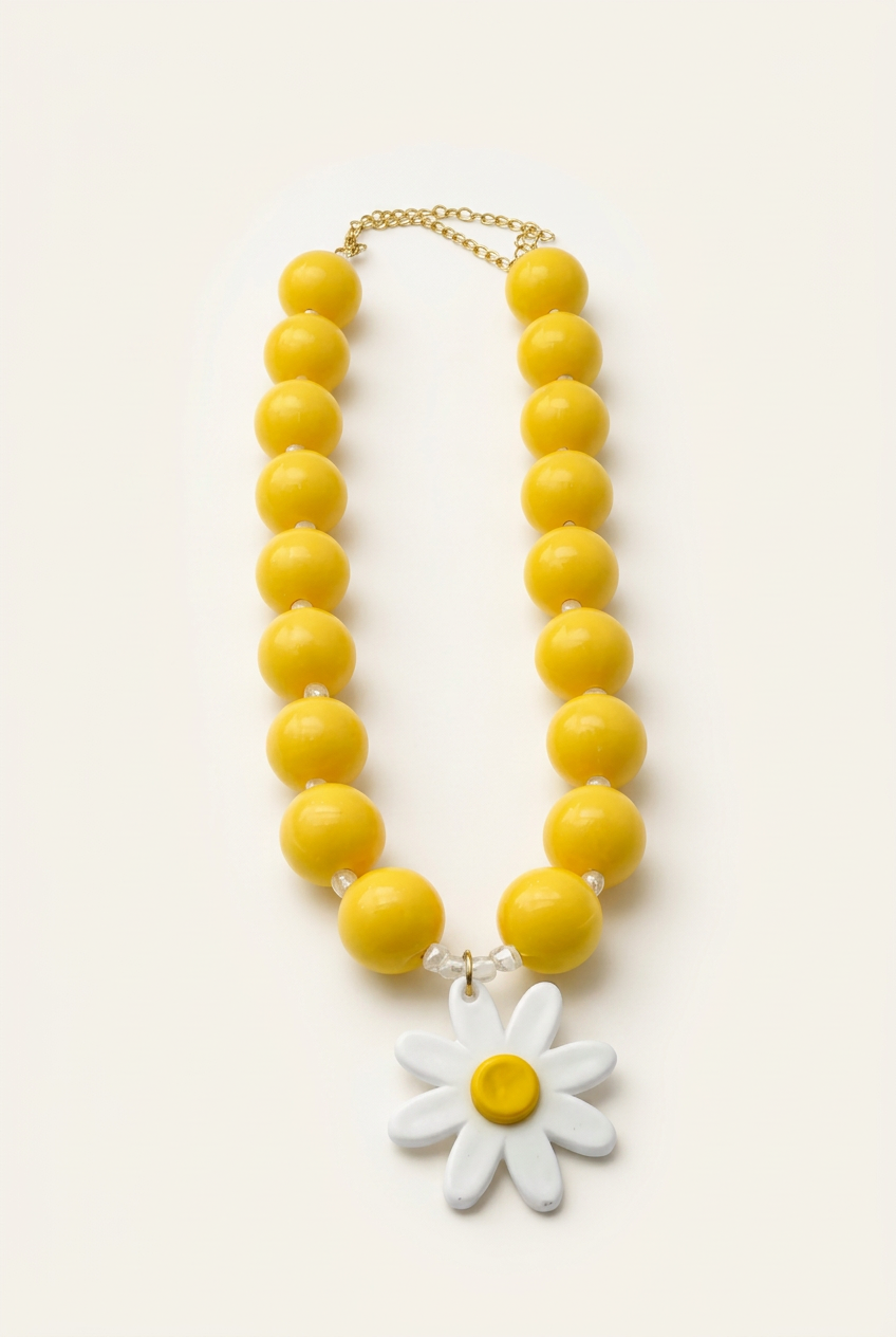 Collar Chunky Margarita Martina con fondo blanco humo cálido