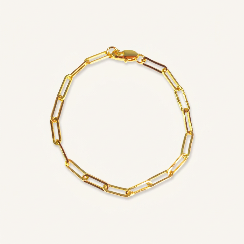 Pulsera Eslabones 19CM Rodio Martina con fondo blanco humo cálido