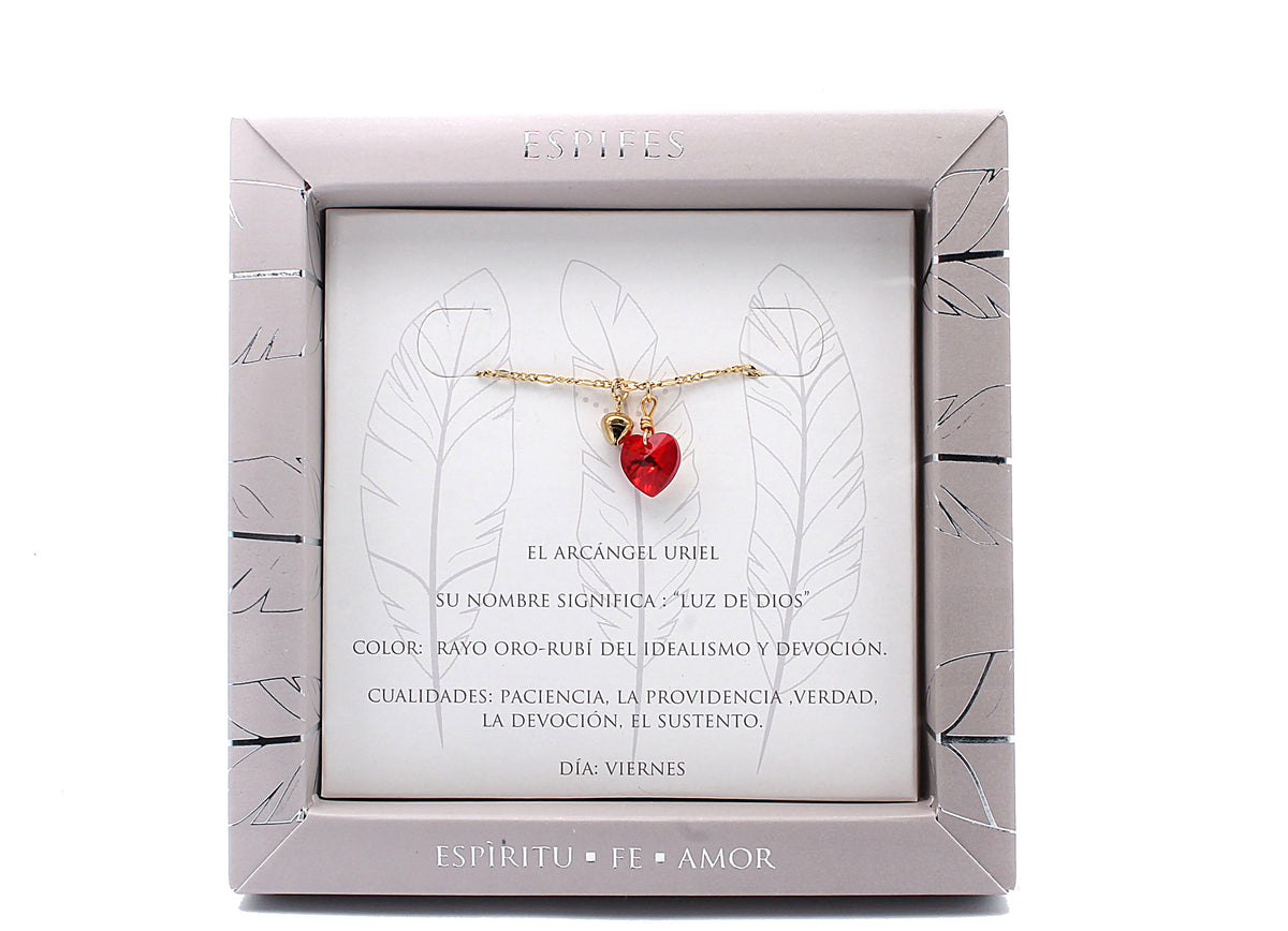 LLAMADOR CORAZÓN URIEL BAÑO ORO/DIJE 45CM ESPIFES