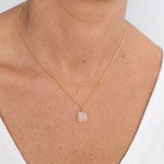 COLLAR DIJE EN CUARZO BAÑO DE ORO WISH