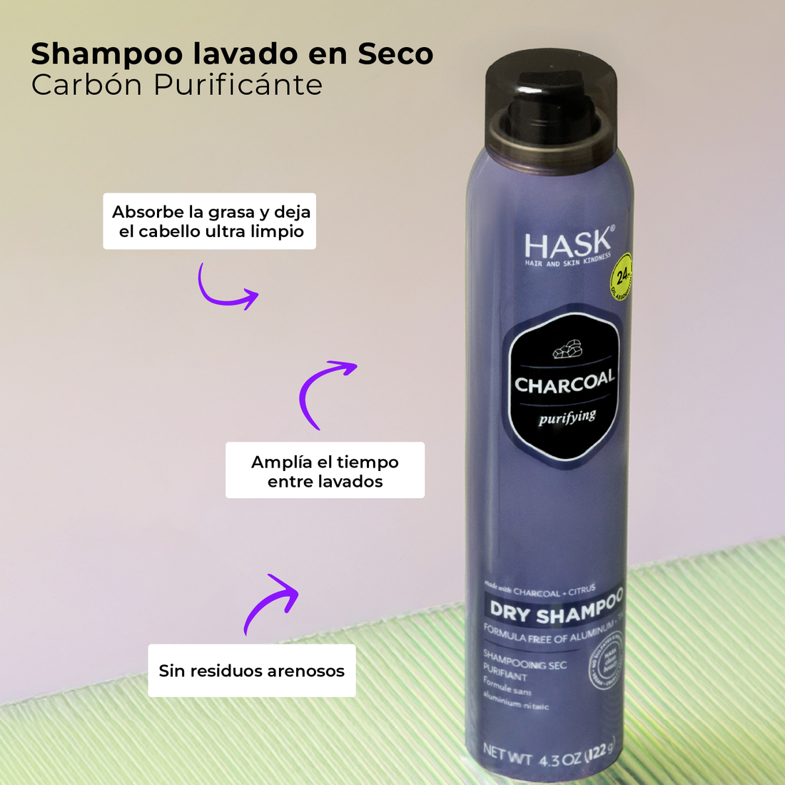 SHAMPOO SECO PURIFICANTE CHARCOAL 122GR HASK