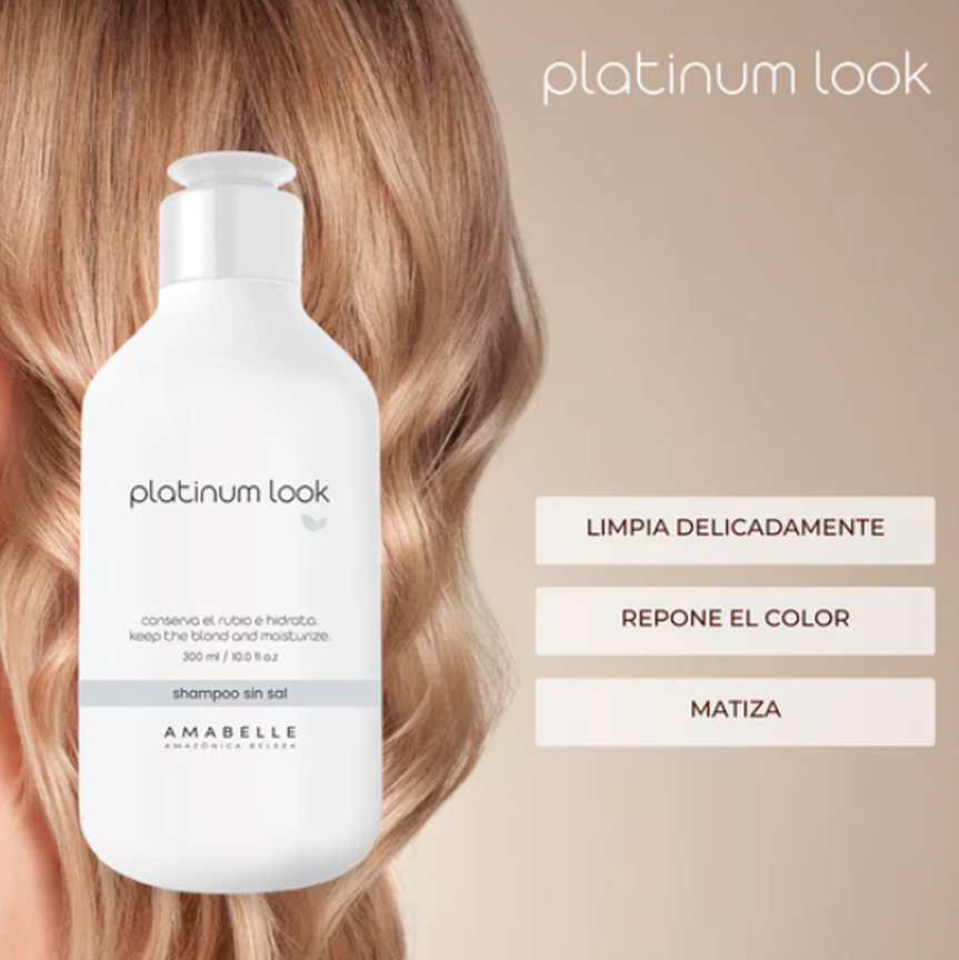 SHAMPOO SIN SAL PLATINUM LOOK 300ML AMAZONICA BELEZA