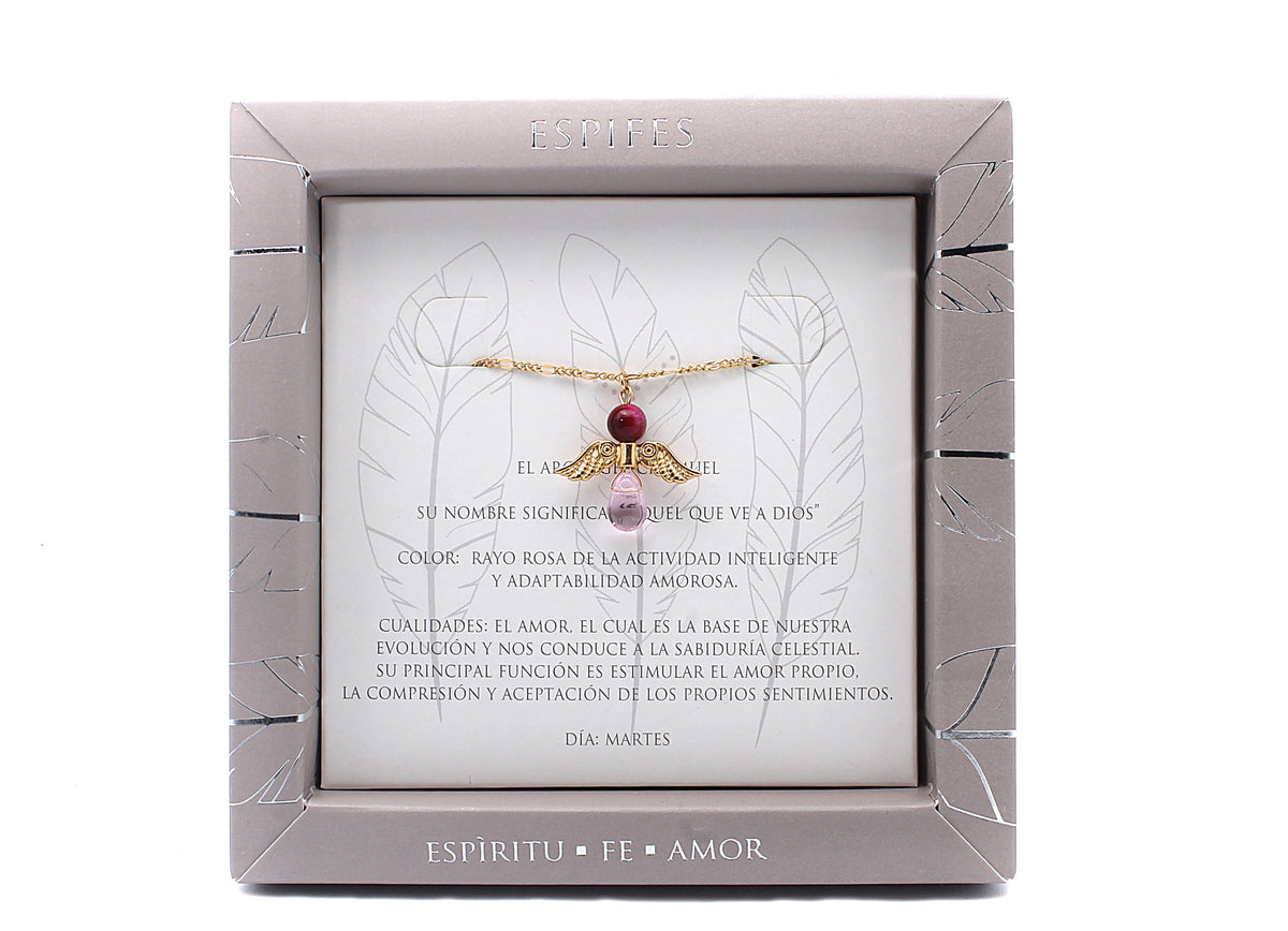 COLLAR ANGEL CHAMUEL BRONCE/BAÑO DE ORO 45CM ESPIFES